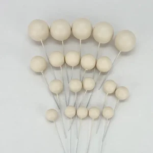 Beige Faux Balls Cake Decorations - 20pcs