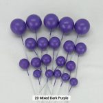 Purple Faux Balls Cake Decorations - 20pcs