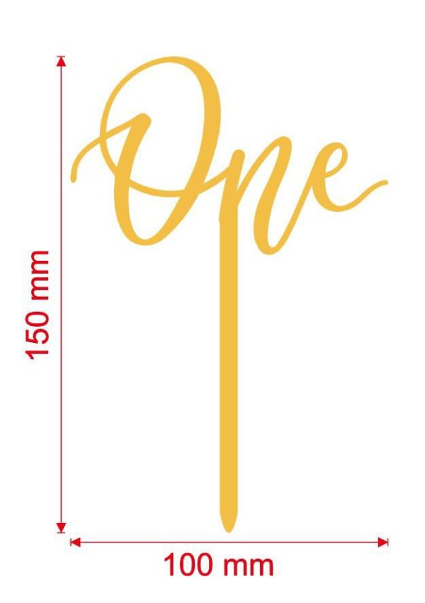 Acrylic One Cake Topper