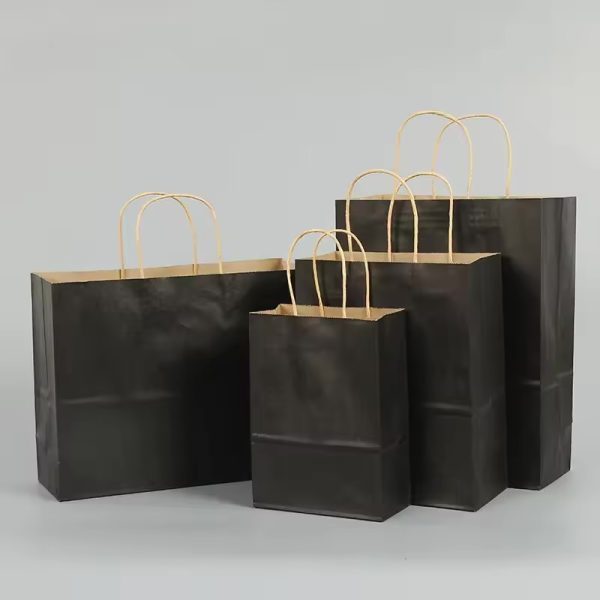 Black Paper Bags - 12pcs