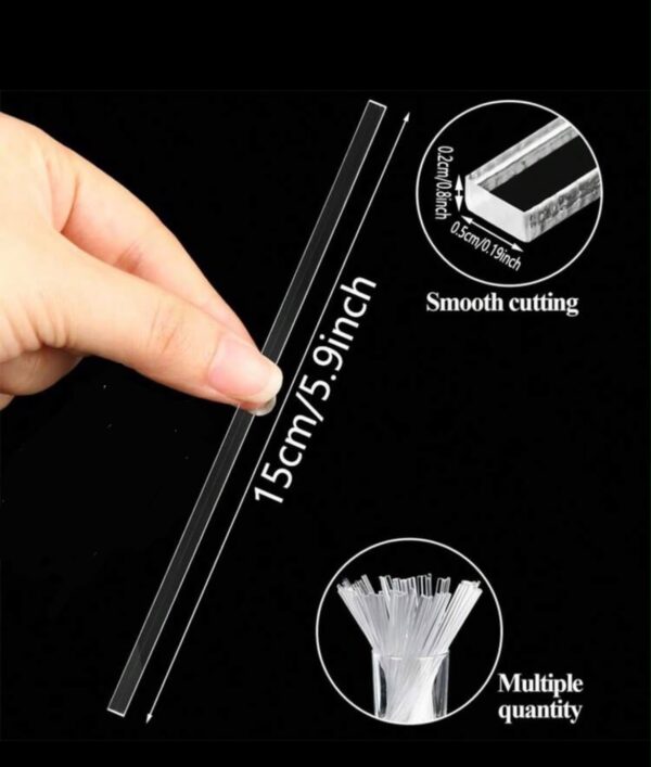 20cm Acrylic Cake Topper Stick - 10pcs