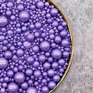 50g Purple Mixed Size Sugar Pearls
