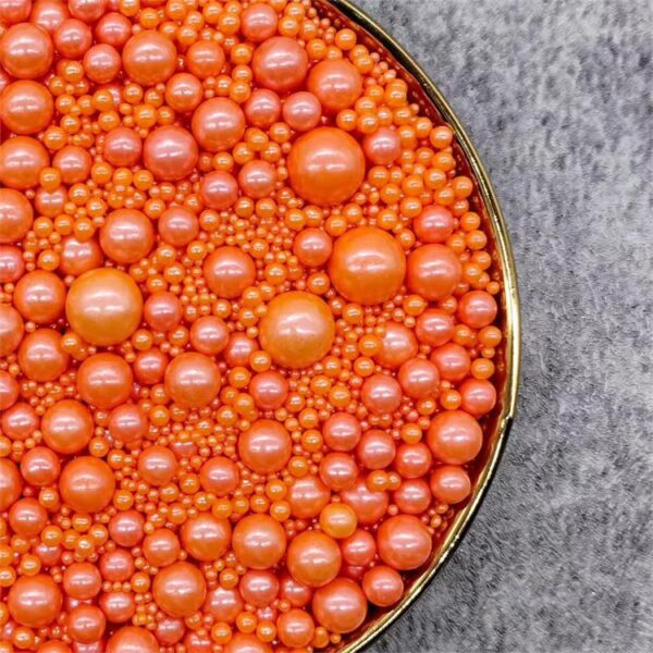 50g Orange Mixed Size Sugar Pearls
