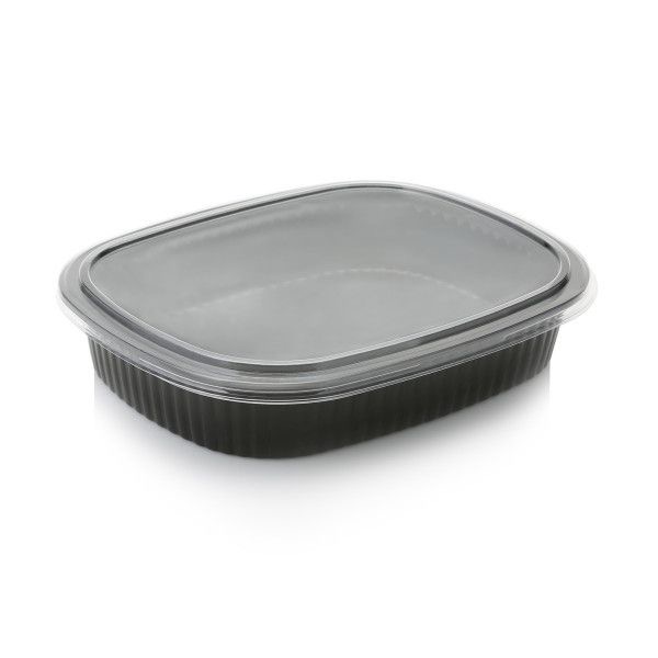 NO DIVISION OVAL MEAL TRAY INCL LIDS - 25PCS